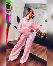 Load image into Gallery viewer, Pink  Houndstooth Jumpsuit
