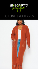 Load image into Gallery viewer, Duster Sweater w/Faux Leather Pockets - *Online Exclusive • 5 -7days*
