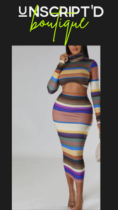 Striped with Color Crop Set